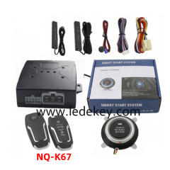 Universal Car Alarm NQ-K67，auto start stop keyless entry system engine start alarm system ,PKE Smart Sensor Mobile Phone Bluetooth Car Control Anti-theft