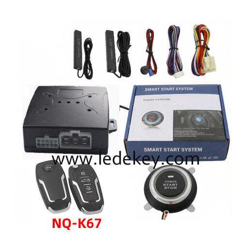 Universal Car Alarm NQ-K67，auto start stop keyless entry system engine start alarm system ,PKE Smart Sensor Mobile Phone Bluetooth Car Control Anti-theft
