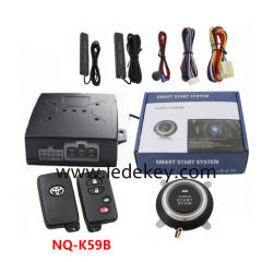 Universal Car Alarm NQ-K59B，auto start stop keyless entry system engine start alarm system ,PKE Smart Sensor Mobile Phone Bluetooth Car Control Anti-theft