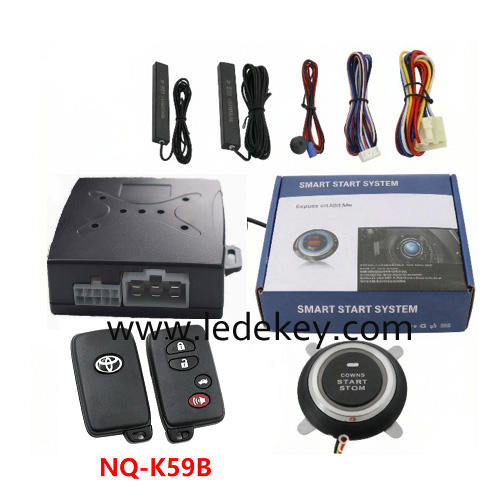 Universal Car Alarm NQ-K59B，auto start stop keyless entry system engine start alarm system ,PKE Smart Sensor Mobile Phone Bluetooth Car Control Anti-theft