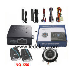 Universal Car Alarm NQ-K50，auto start stop keyless entry system engine start alarm system ,PKE Smart Sensor Mobile Phone Bluetooth Car Control Anti-theft
