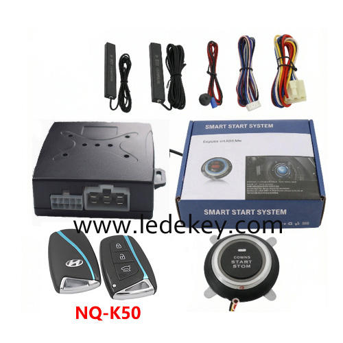 Universal Car Alarm NQ-K50，auto start stop keyless entry system engine start alarm system ,PKE Smart Sensor Mobile Phone Bluetooth Car Control Anti-theft