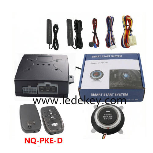 Universal Car Alarm NQ-PKE-D，auto start stop keyless entry system engine start alarm system ,PKE Smart Sensor Mobile Phone Bluetooth Car Control Anti-theft