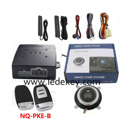 Universal Car Alarm NQ-PKE-B，auto start stop keyless entry system engine start alarm system ,PKE Smart Sensor Mobile Phone Bluetooth Car Control Anti-theft
