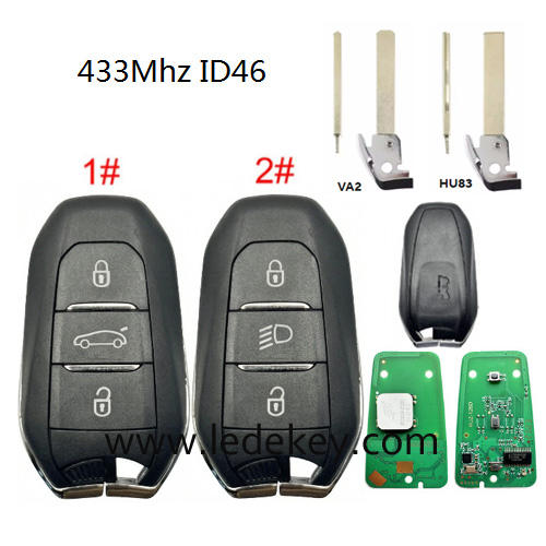 For Peugeot remote key 433mhz ID46 chip , please choose the model