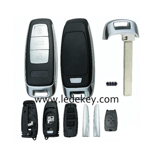 3 button Audi A6 C8 A7 A8 Q8 2017+ remote key shell replacement