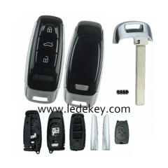 3 button Audi A6 C8 A7 A8 Q8 2017+ remote key shell replacement （smooth shiny surface）