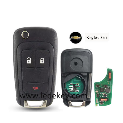 For Chevrolet Keyless Go 2+1 button remote key with 433mhz id46 chip