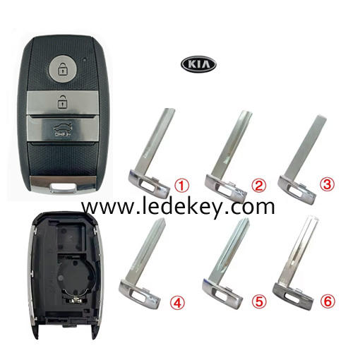 For Kia 3 button remote key fob shell with battry clamp , Please choose the key blade model