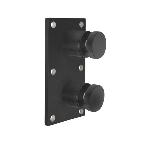 Matte Black Stainless Steel Twin Glass Railing Standoff With Mounting Plate 0537