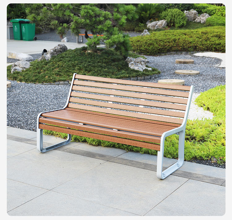 Outdoor Solid Wood Patio Bench for Garden,Garden Benches with Aluminum