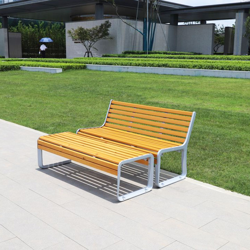 Outdoor Solid Wood Patio Bench for Garden,Garden Benches with Aluminum