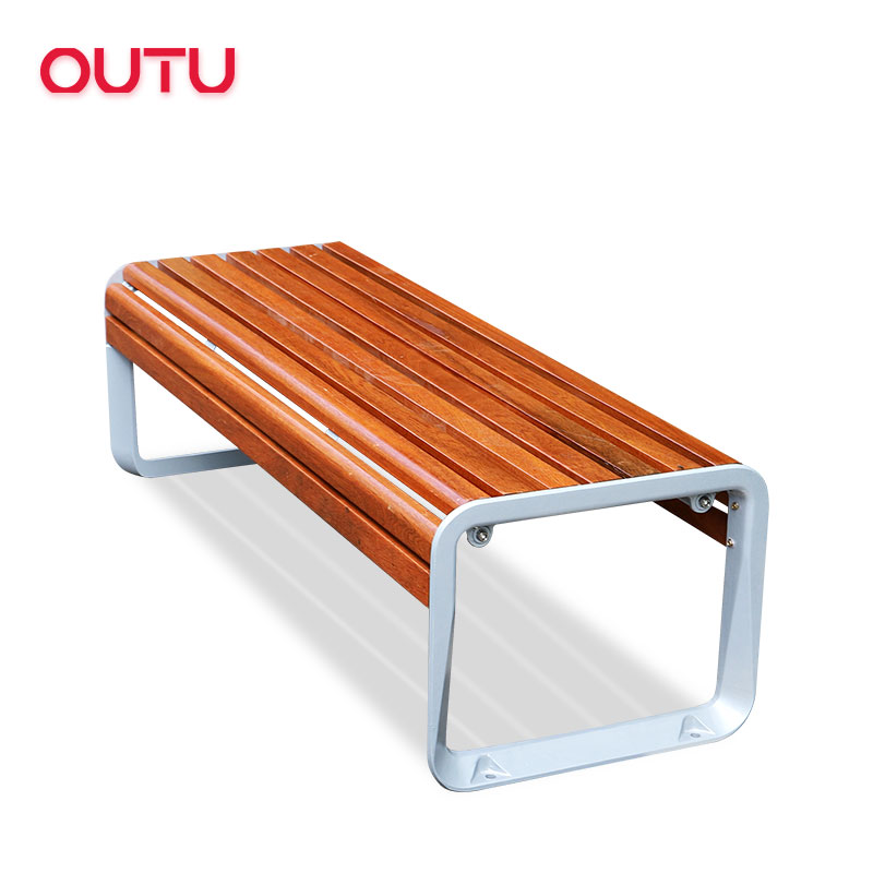 Outdoor Solid Wood Patio Bench for Garden,Garden Benches with Aluminum