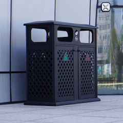 Aluminum Metal Double Recycling Waste bin