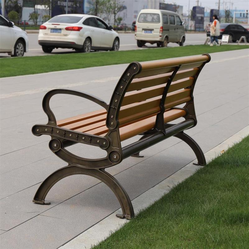 Outdoor Weather Resistant Metal Patio Bench for Public Area