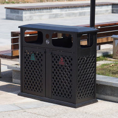Aluminum Metal Double Recycling Waste bin