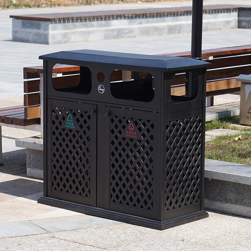 Aluminum Metal Double Recycling Waste bin