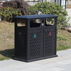 Aluminum Metal Double Recycling Waste bin