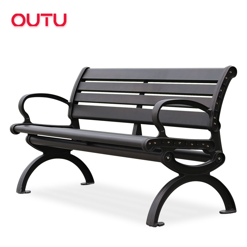 Outdoor Weather Resistant Metal Patio Bench for Public Area,Garden