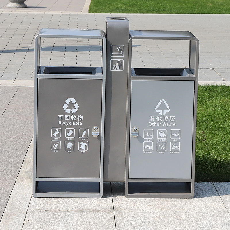 Stainless Steel Double Recycling Bin