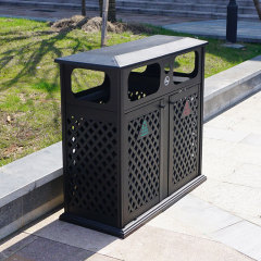 Aluminum Metal Double Recycling Waste bin