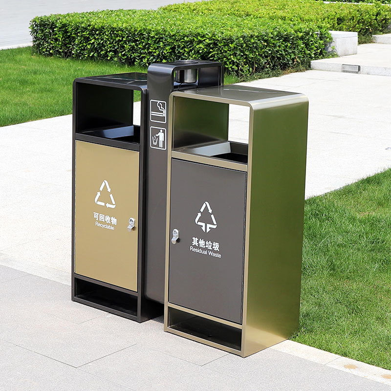 Stainless Steel Double Recycling Bin