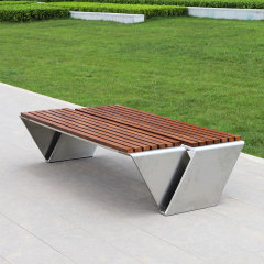 Long Wooden Sitting Leisure Bench For Outdoor