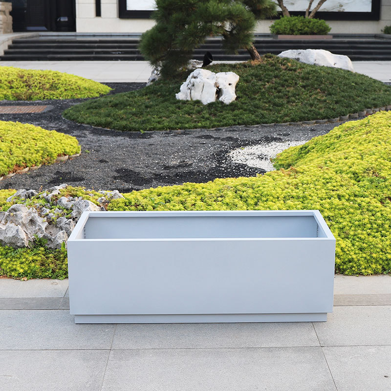 Outdoor Large Square Metal Planter Box
