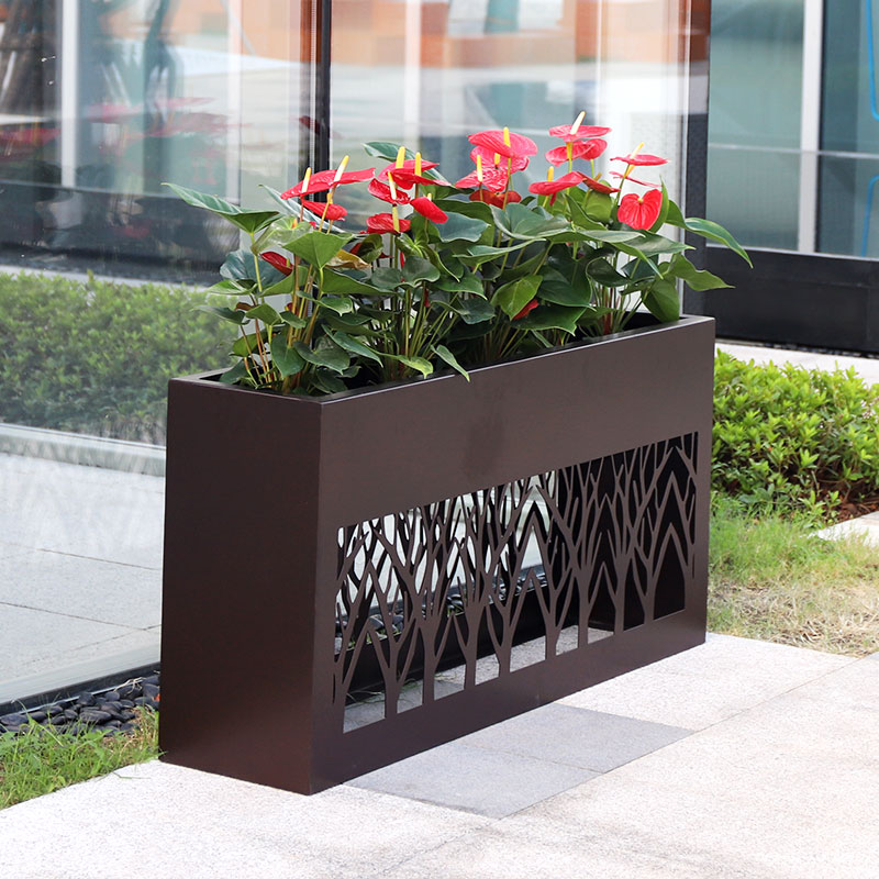 Hollow Carved Flower Stand Planter Box