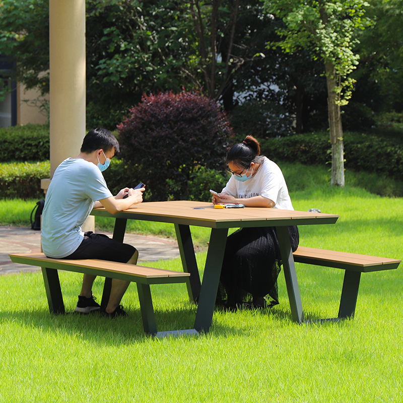 Outdoor Picnic Table Eco-friendly Plastic wood Table and Chairs Set