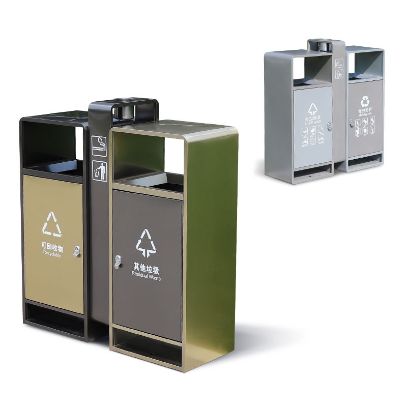 Stainless Steel Double Recycling Bin