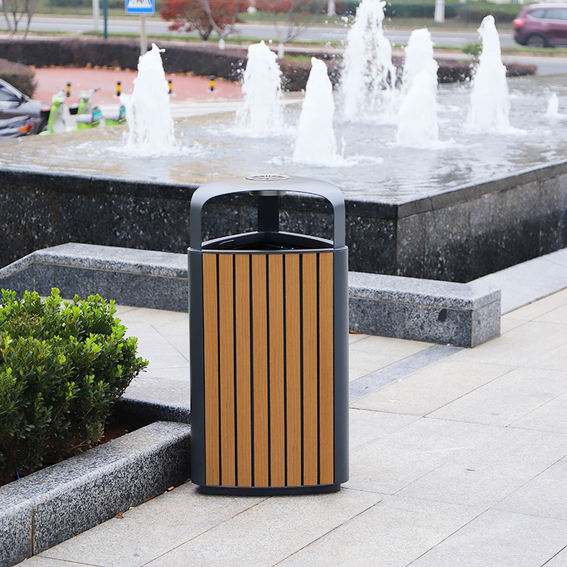 Paris Commerial Wood Trash Can