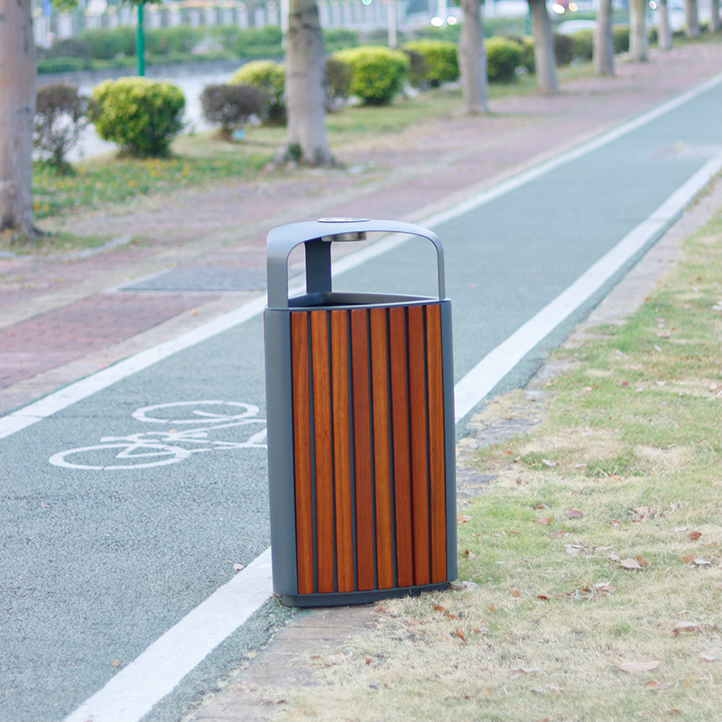 Paris Commerial Wood Trash Can