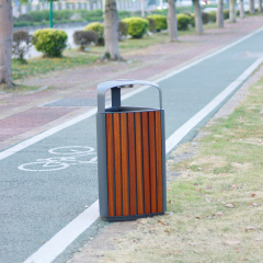 Paris Commerial Wood Trash Can
