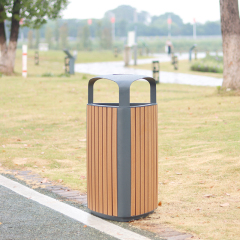 Paris Commerial Wood Trash Can