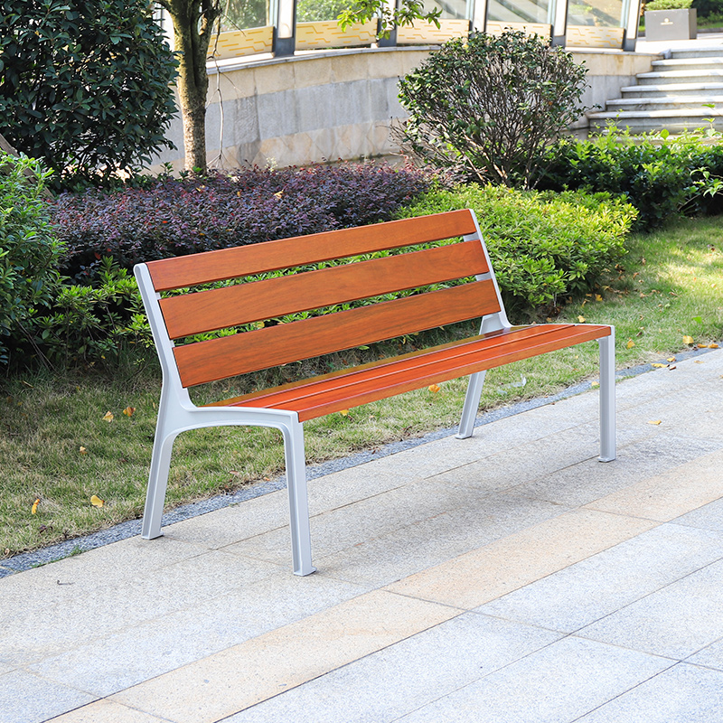 Modern Stylish Wooden Park Chair Street Seating Furniture Outdoor Garden Bench with 3 Seaters