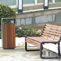 Outdoor Wooden Trash Can