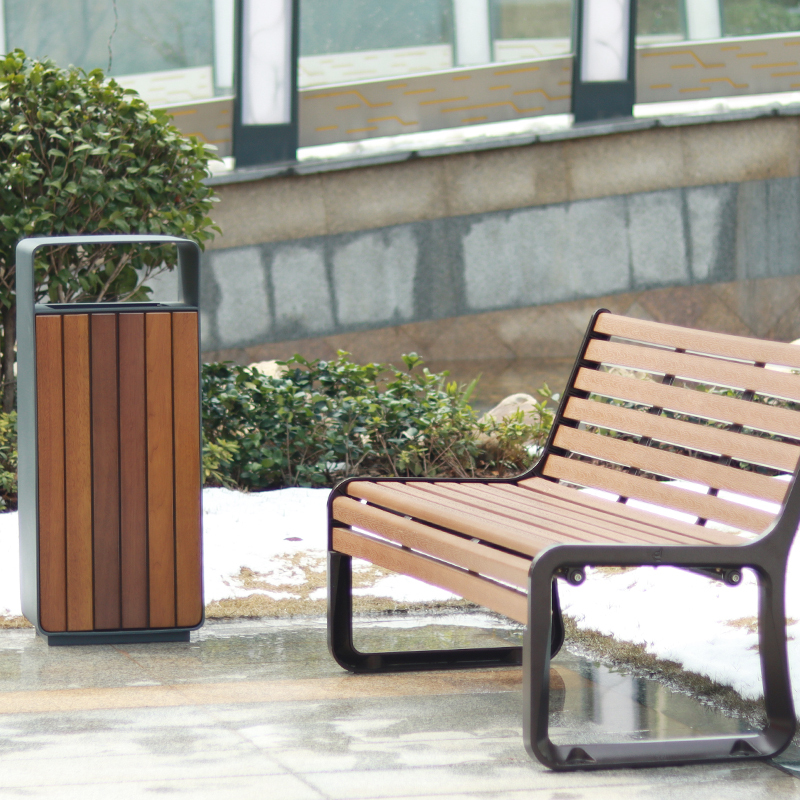 Outdoor Wooden Trash Can