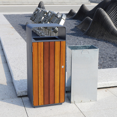Outdoor Wooden Trash Can