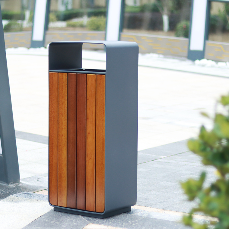 Outdoor Wooden Trash Can