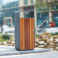 Outdoor Wooden Trash Can