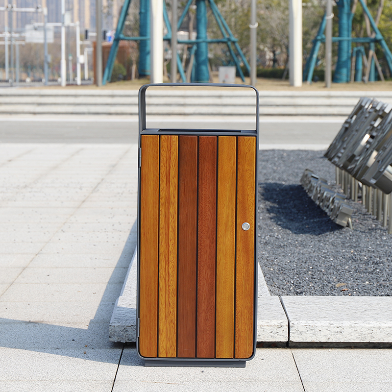 Outdoor Wooden Trash Can