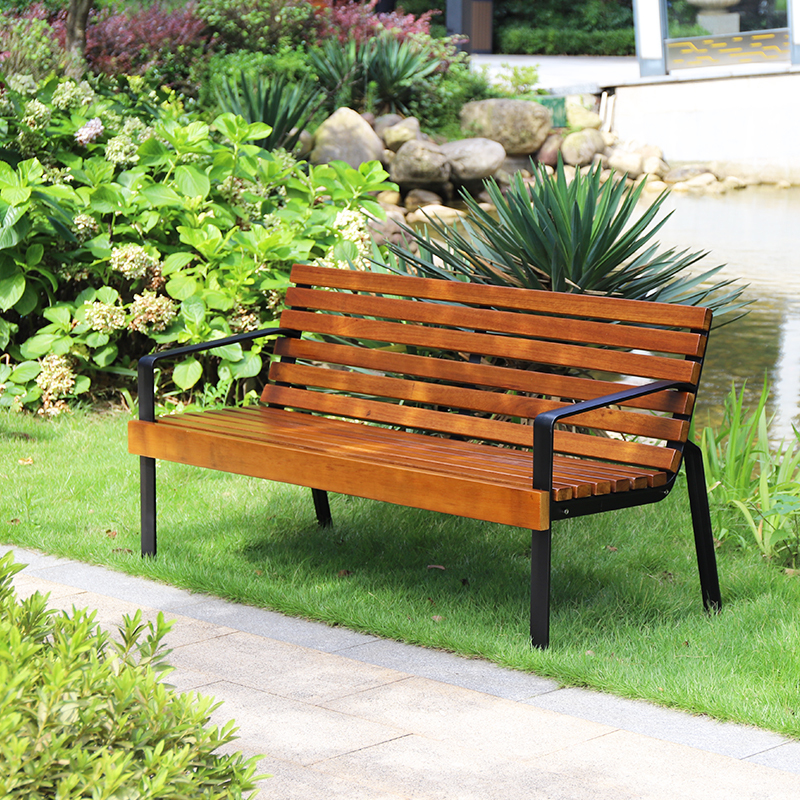 Wooden Park Chair Outdoor Bench with Handle