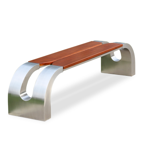 Outdoor Leisure Park Bench Seat Wooden Flat Bench Backless Seating Chair