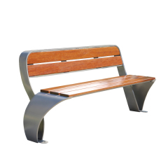Wooden Park Chair Outdoor Bench with Backrest
