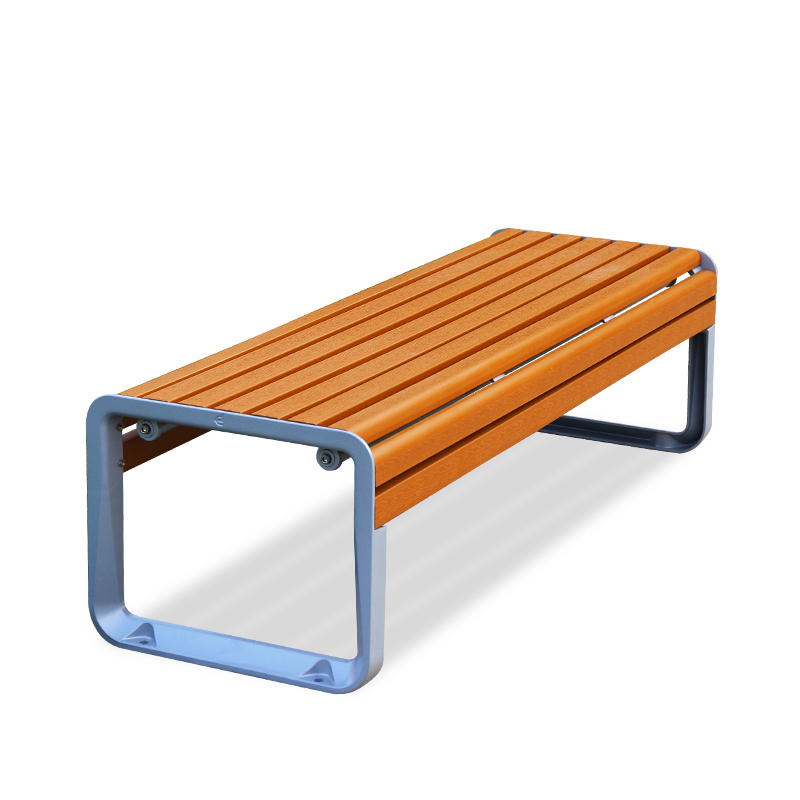 Backless Bench Wood Park Bench Patio Seat