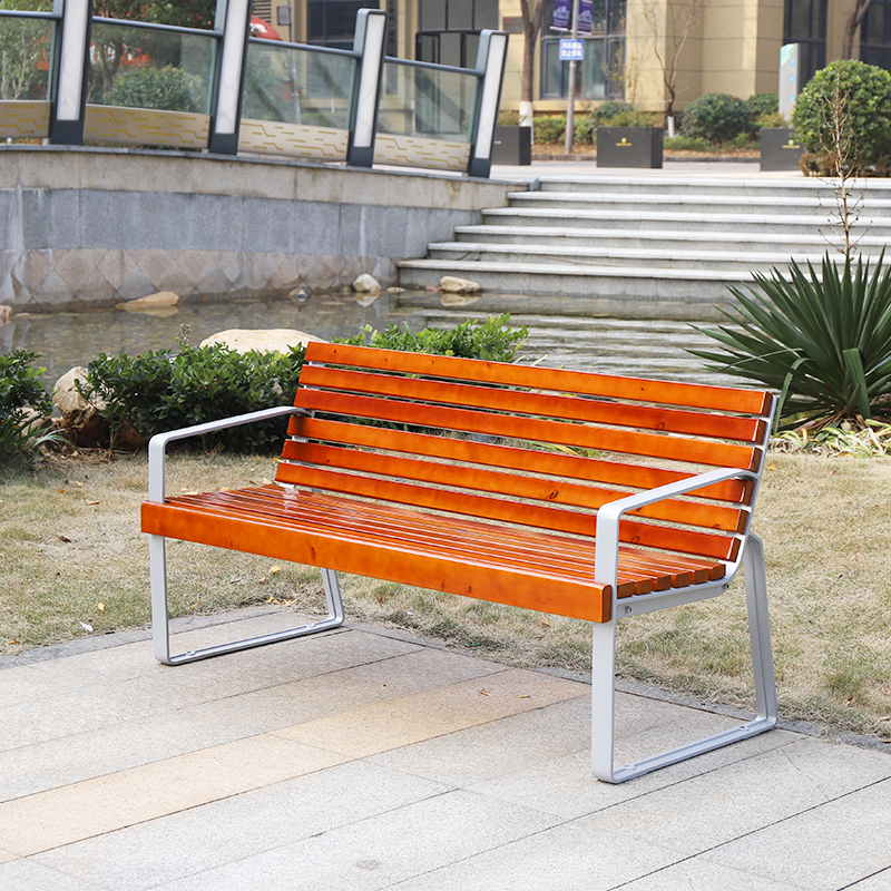 Wooden Park Chair Outdoor Bench with Handle
