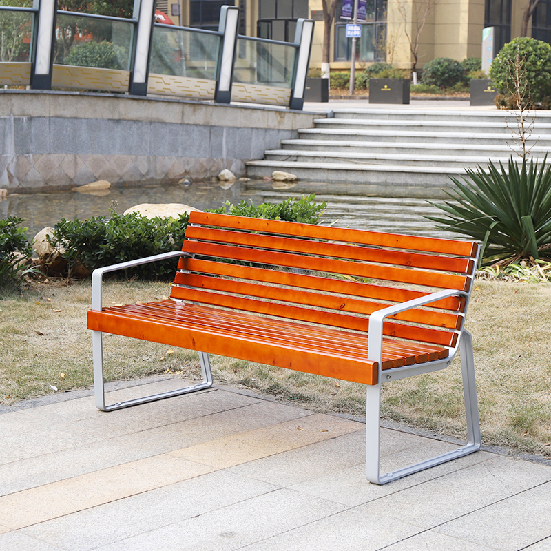 Wooden Park Chair Outdoor Bench with Handle