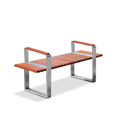 Stainless Steel Street Bench Chair Patio Seating Outdoor Furniture