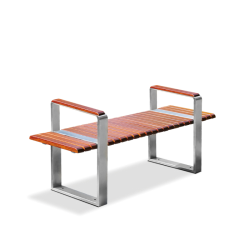 Stainless Steel Street Bench Chair Patio Seating Outdoor Furniture